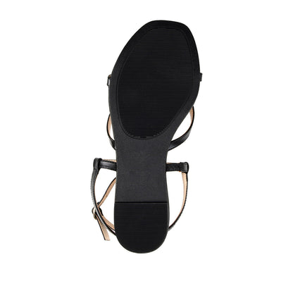 Journee SERISSA CRISSCROSS SANDAL IN VEGAN LEATHER - Black