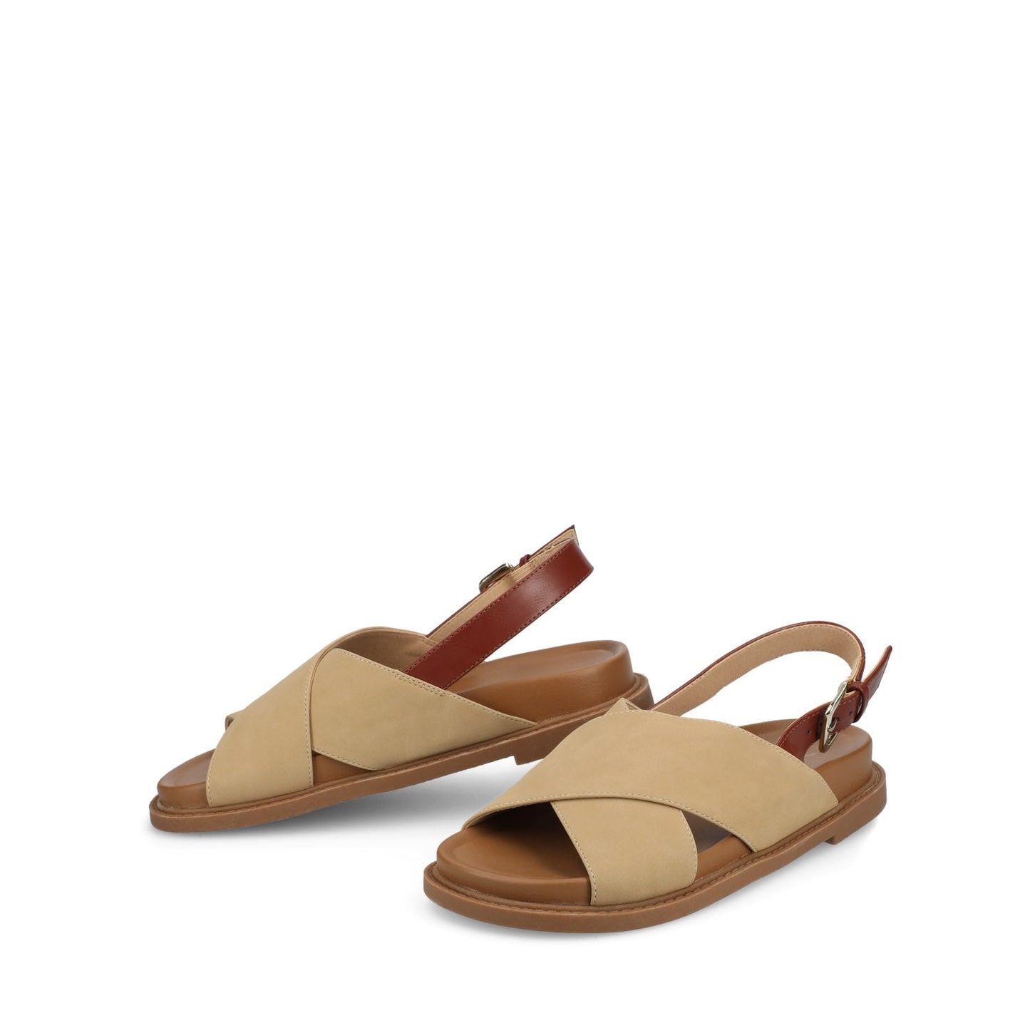 Journee MARINNA FLAT SANDALS - Taupe