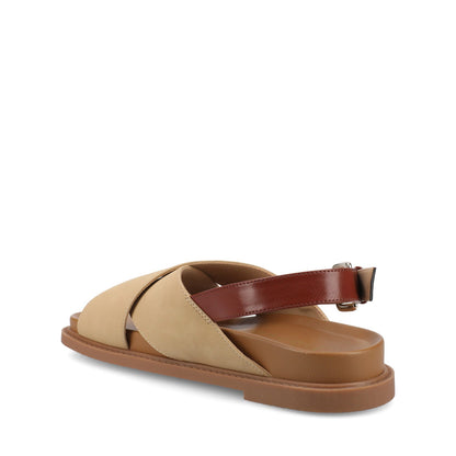 Journee MARINNA FLAT SANDALS - Taupe