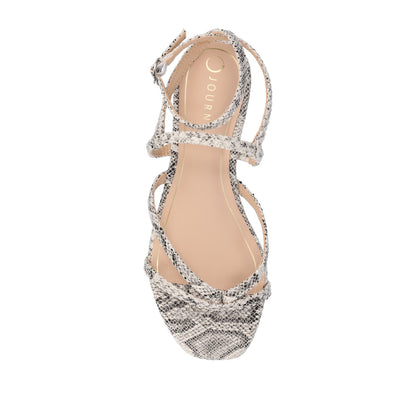 Journee SERISSA CRISSCROSS SANDAL IN VEGAN LEATHER - Snake