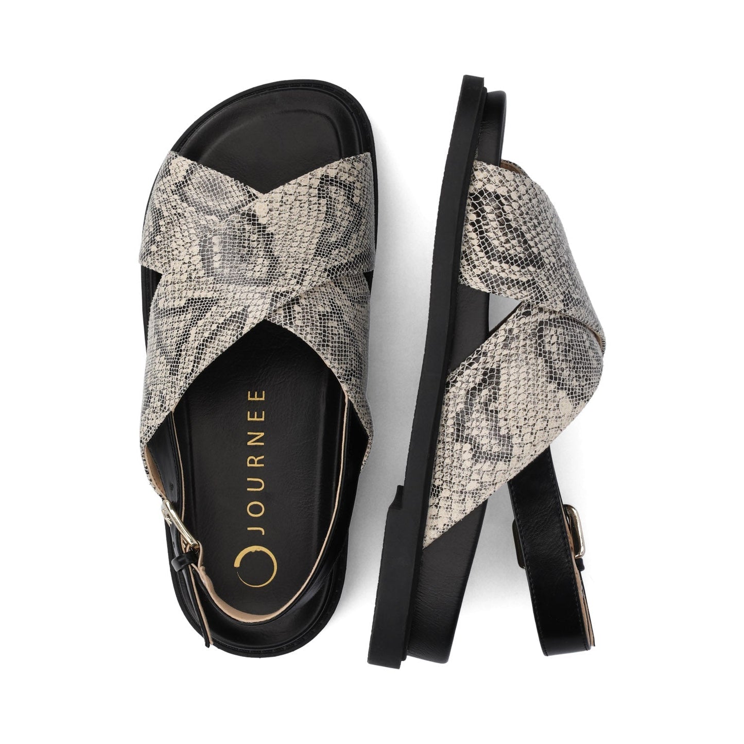 Journee MARINNA FLAT SANDALS - Snake