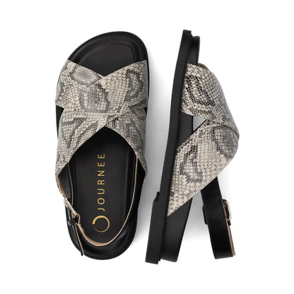 Journee MARINNA FLAT SANDALS - Snake