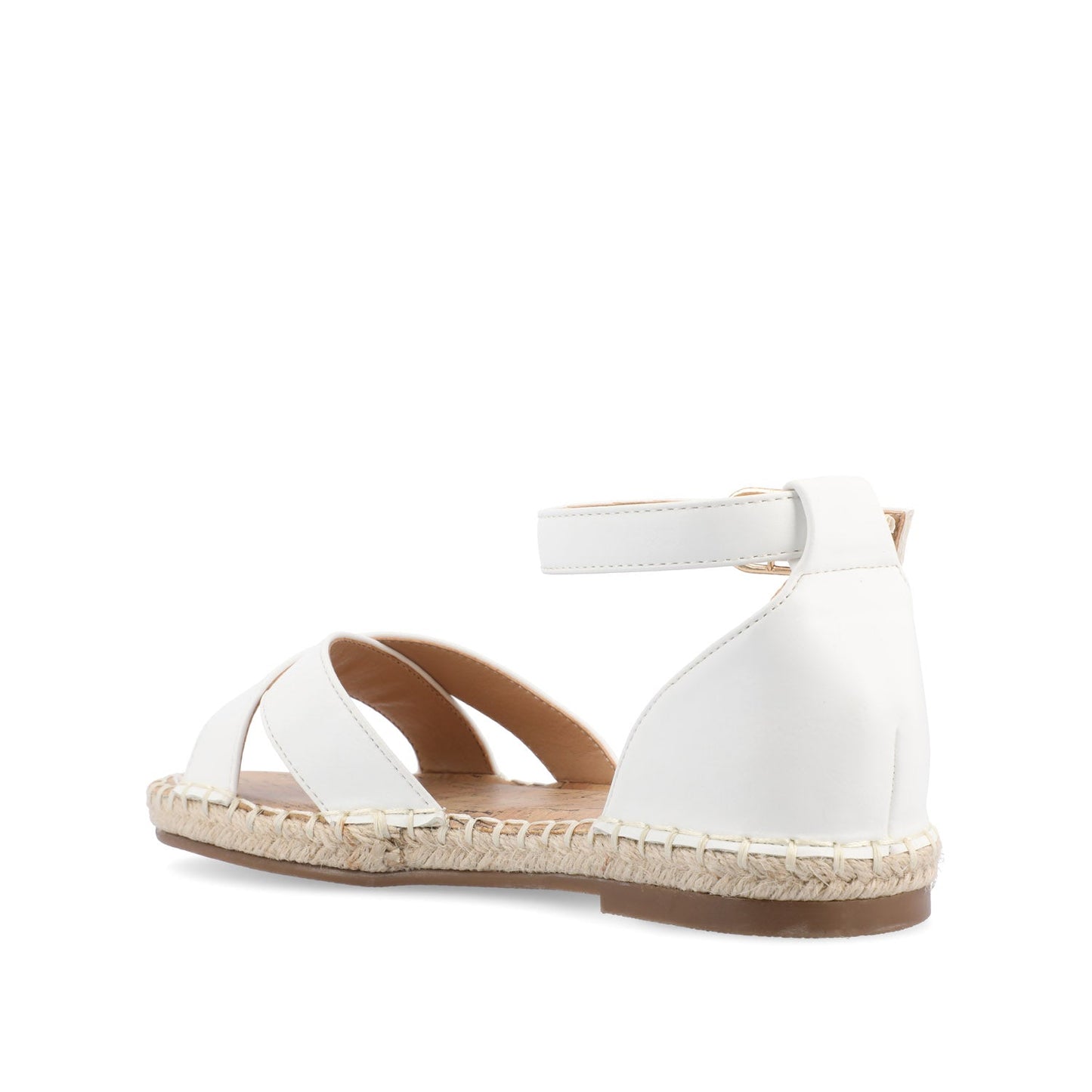 Journee LYDDIA ESPADRILLE SANDALS IN VEGAN LEATHER - White