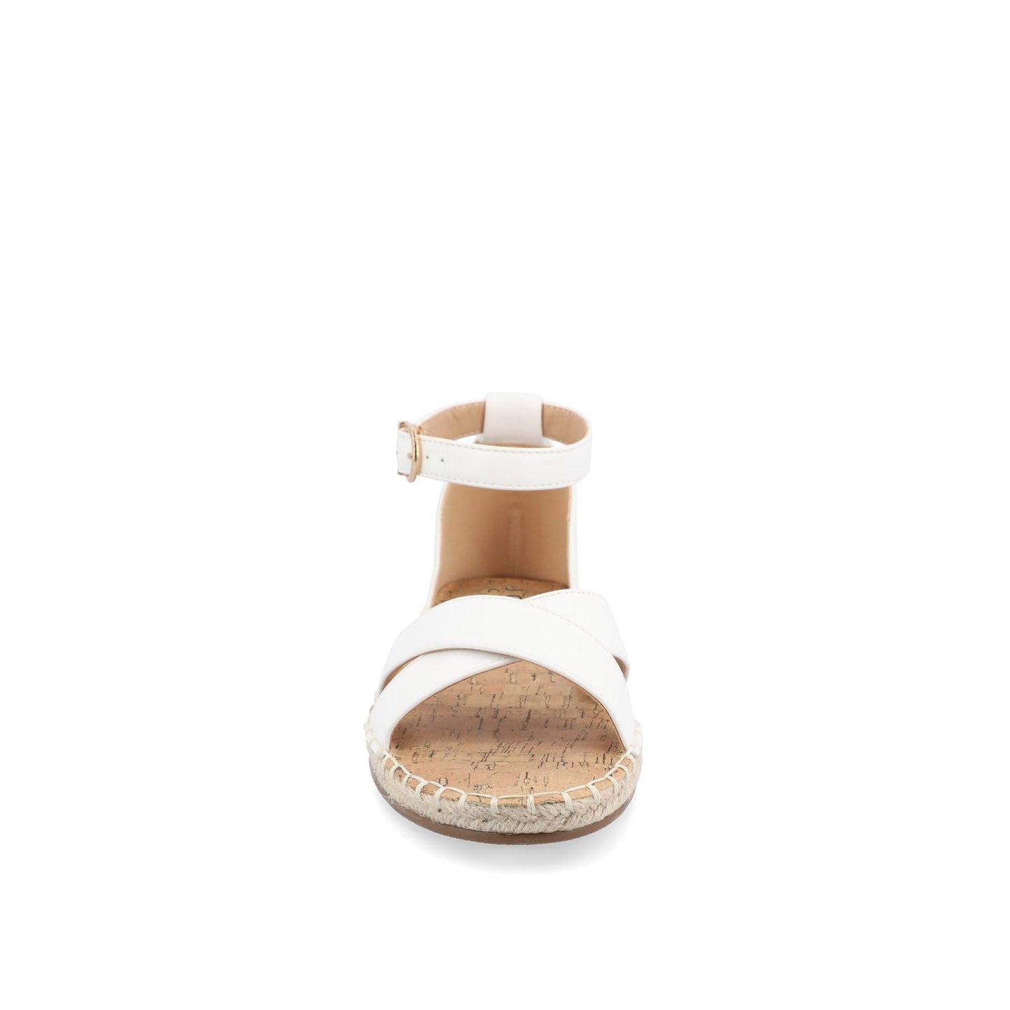 Journee LYDDIA ESPADRILLE SANDALS IN VEGAN LEATHER - White