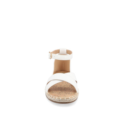 Journee LYDDIA ESPADRILLE SANDALS IN VEGAN LEATHER - White