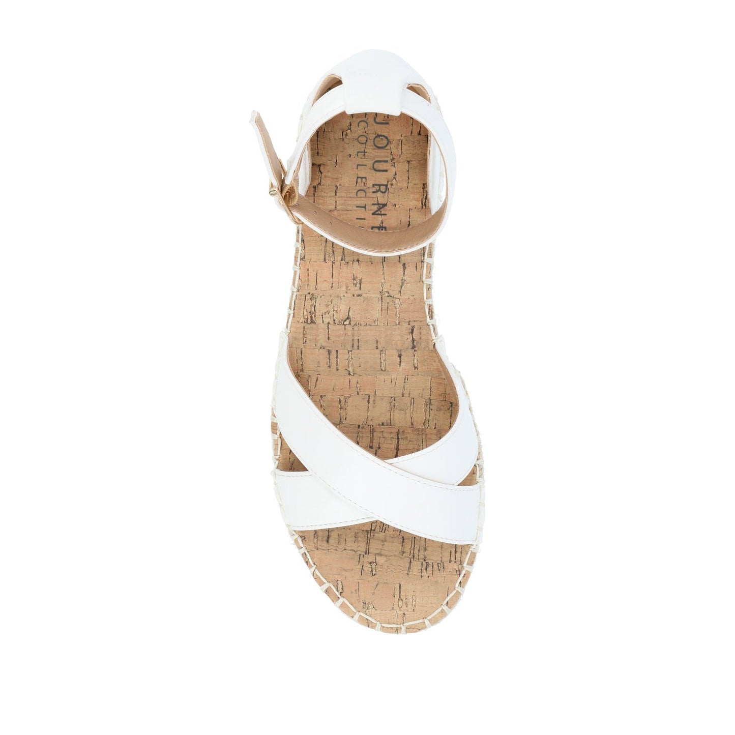 Journee LYDDIA ESPADRILLE SANDALS IN VEGAN LEATHER - White
