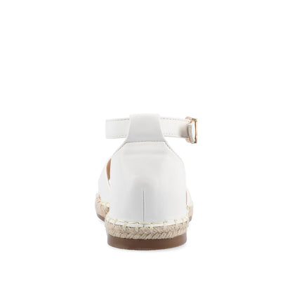 Journee LYDDIA ESPADRILLE SANDALS IN VEGAN LEATHER - White