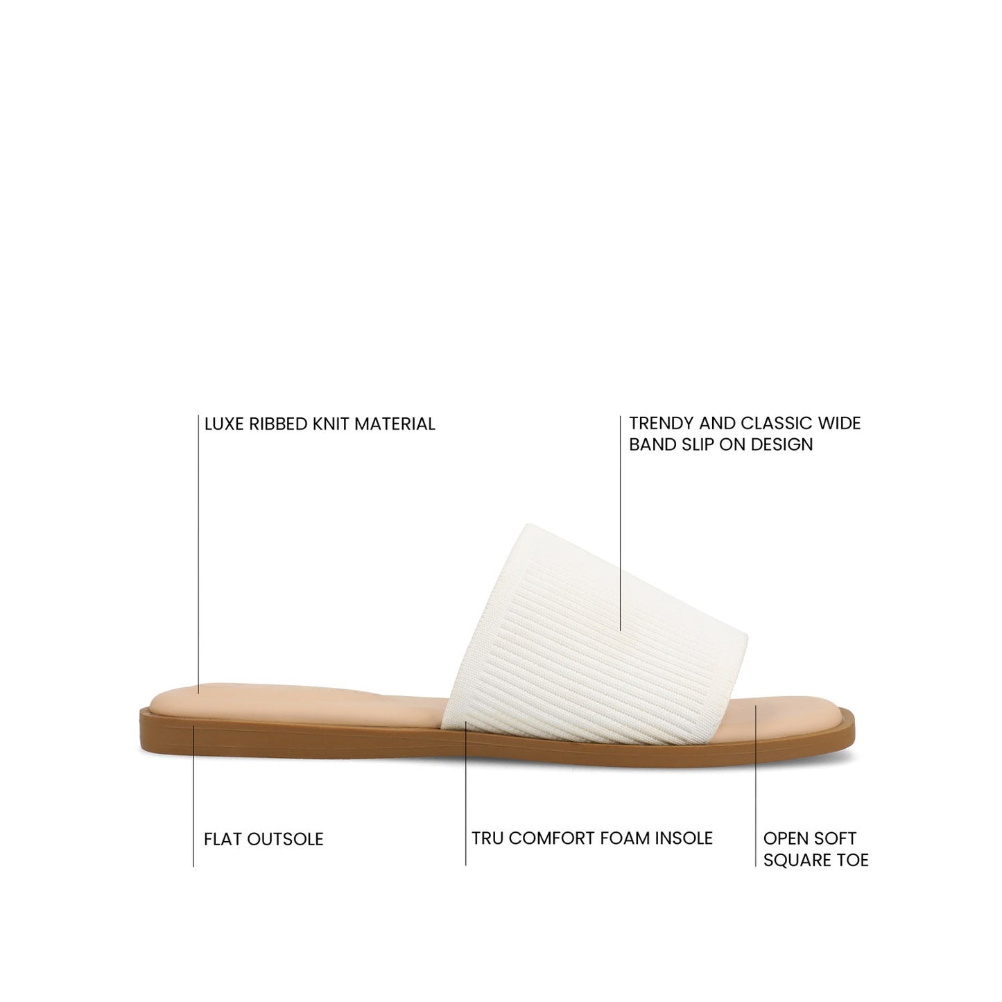 Journee PRISILLA SLIDE SANDALS IN STATEMENT - White