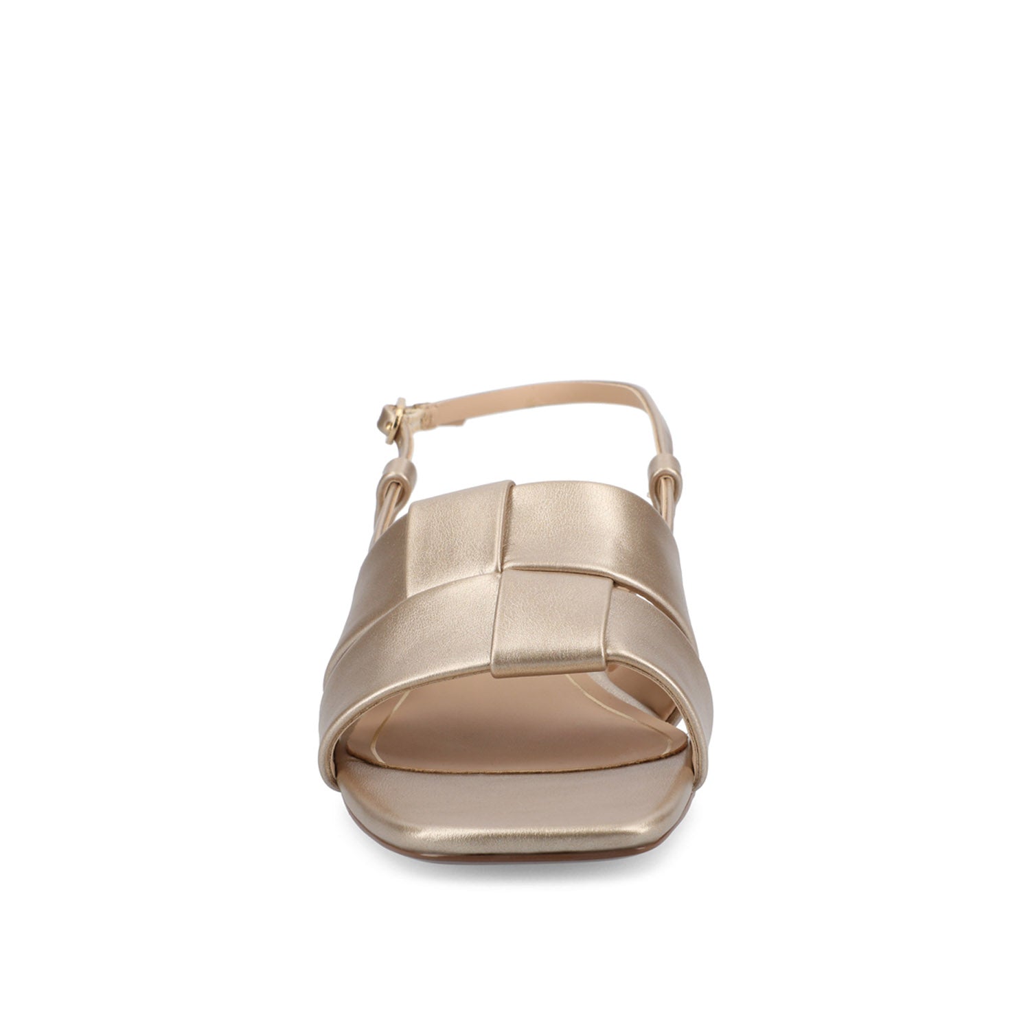 Journee TABATHA LOW BLOCK HEELS IN VEGAN LEATHER - Champagne