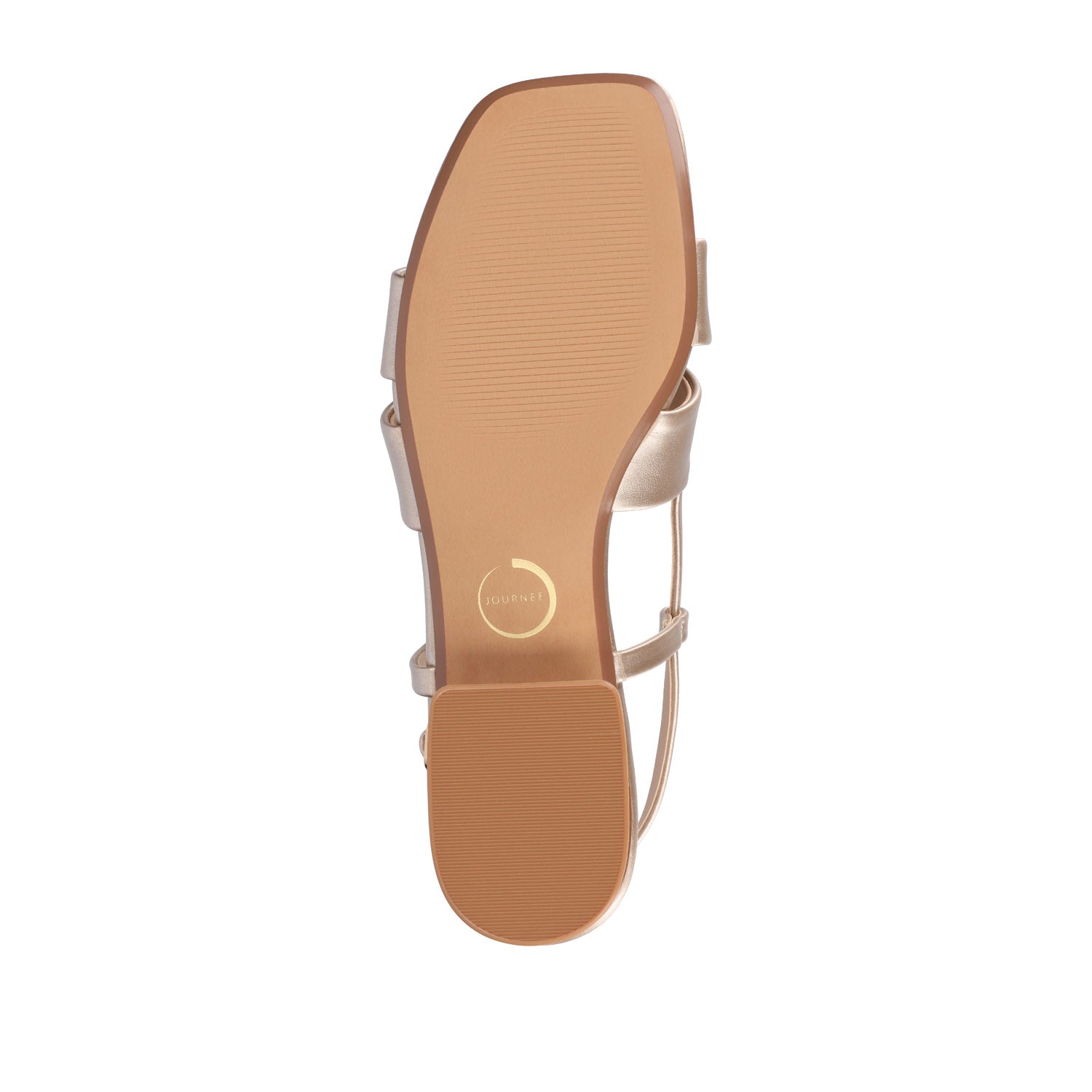Journee TABATHA LOW BLOCK HEELS IN VEGAN LEATHER - Champagne