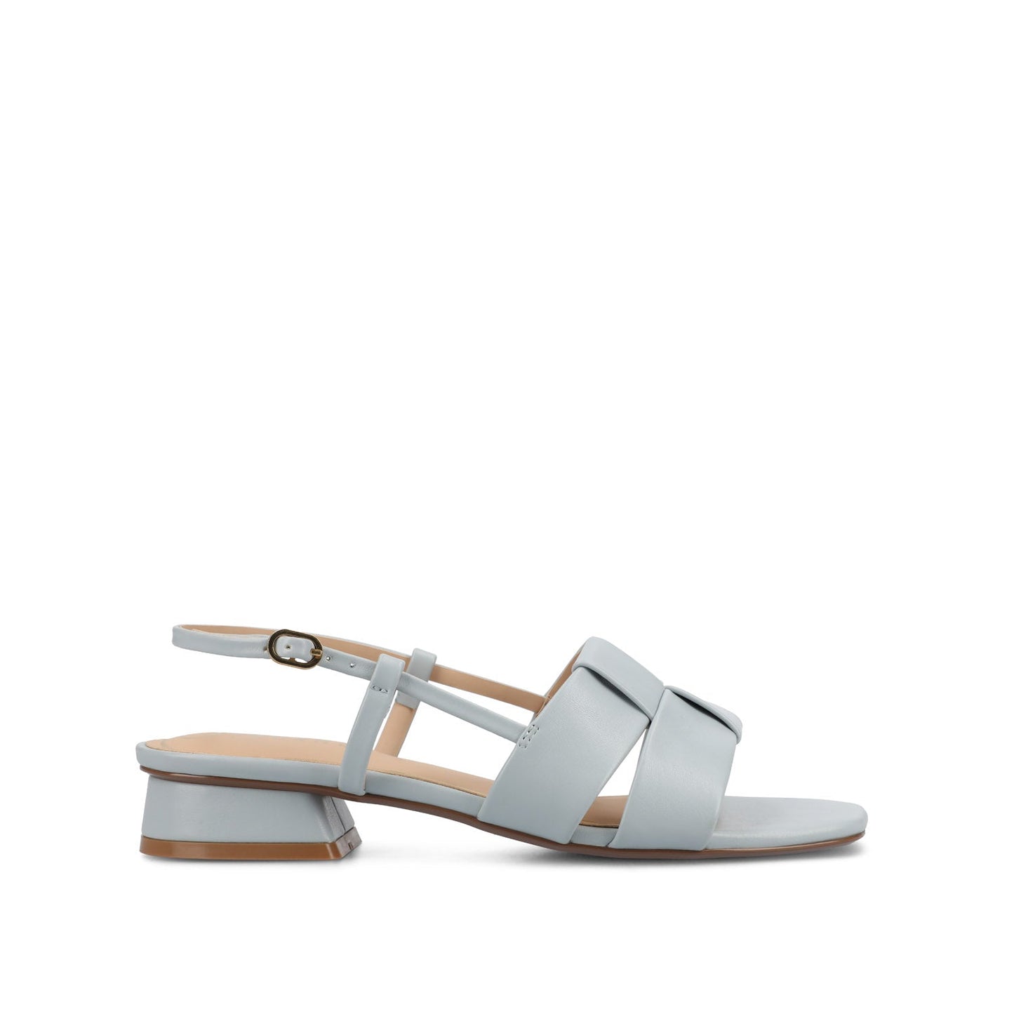 Journee TABATHA LOW BLOCK HEELS IN VEGAN LEATHER - Blue