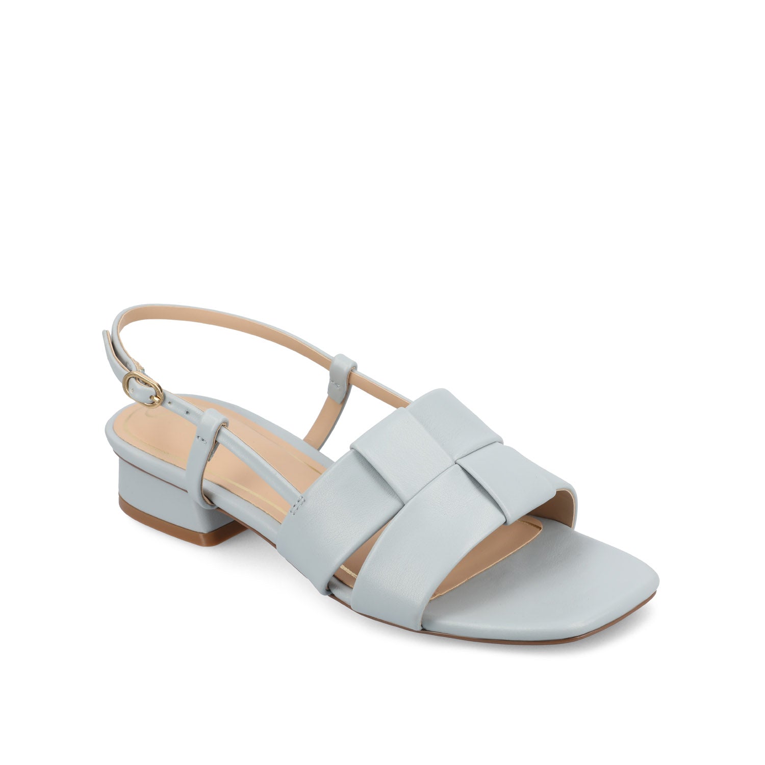 Journee TABATHA LOW BLOCK HEELS IN VEGAN LEATHER - Blue