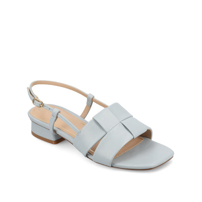 Journee TABATHA LOW BLOCK HEELS IN VEGAN LEATHER - Blue