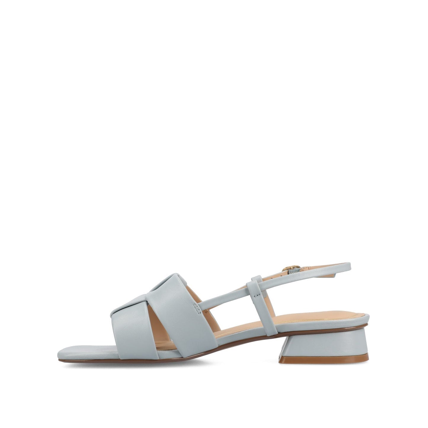 Journee TABATHA LOW BLOCK HEELS IN VEGAN LEATHER - Blue