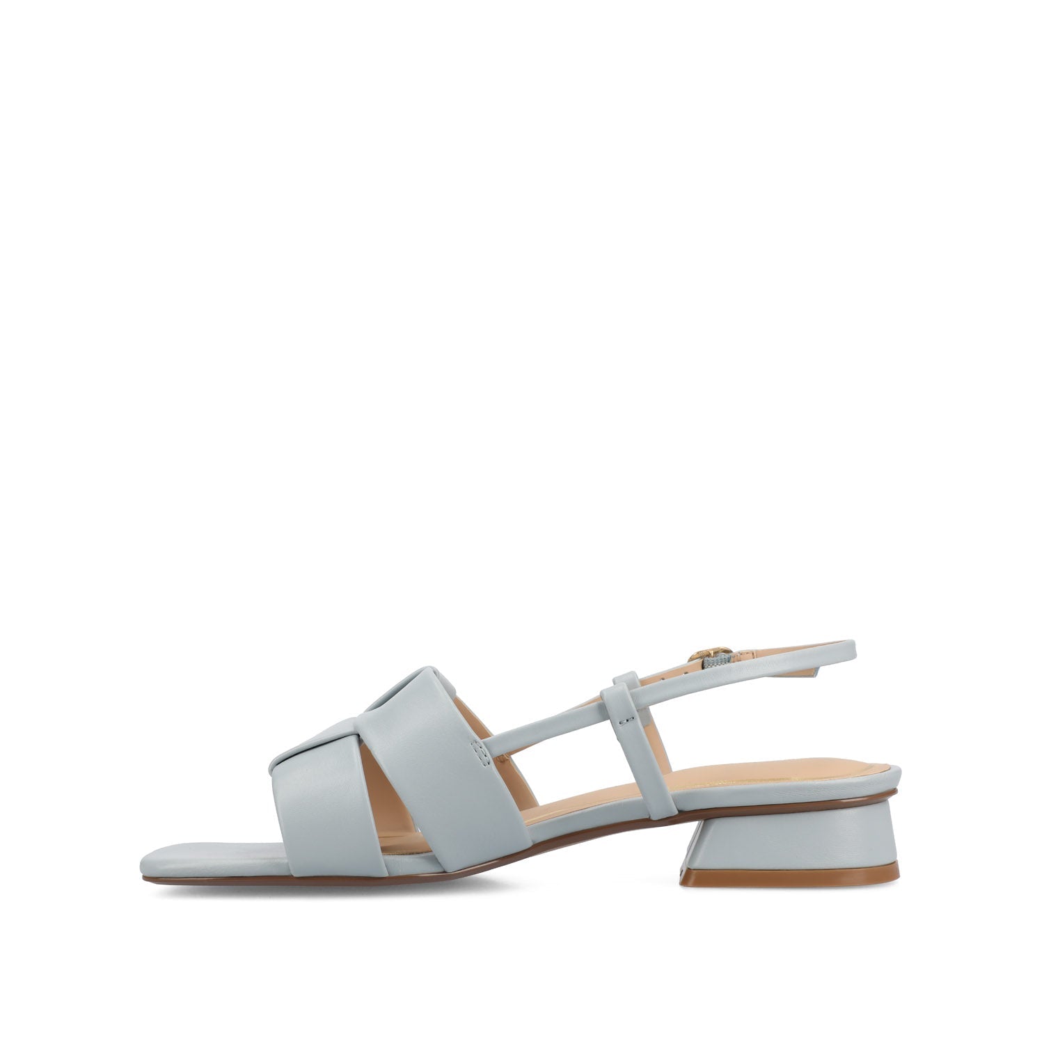 Journee TABATHA LOW BLOCK HEELS IN VEGAN LEATHER - Blue