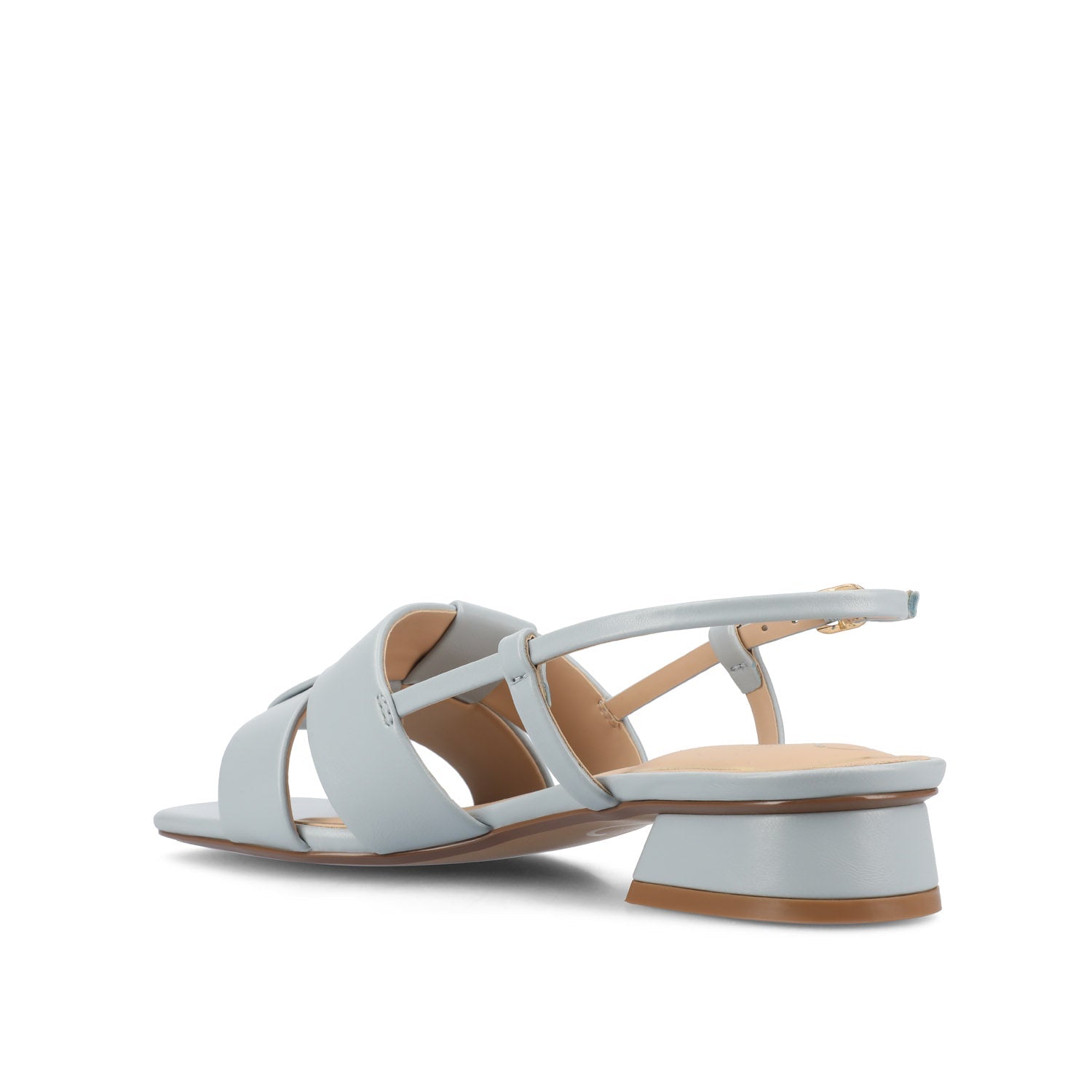 Journee TABATHA LOW BLOCK HEELS IN VEGAN LEATHER - Blue