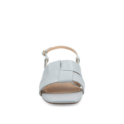 Journee TABATHA LOW BLOCK HEELS IN VEGAN LEATHER - Blue