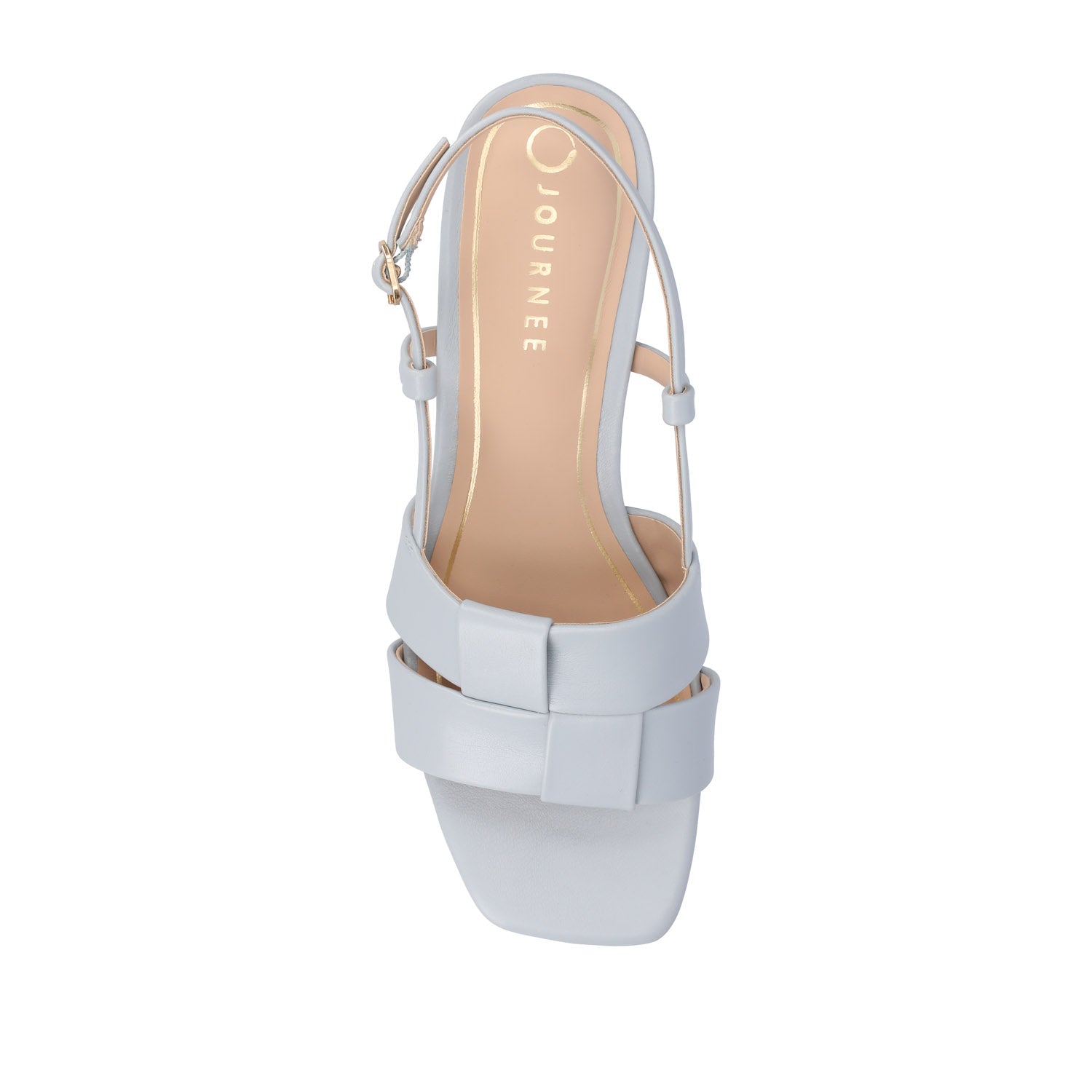 Journee TABATHA LOW BLOCK HEELS IN VEGAN LEATHER - Blue