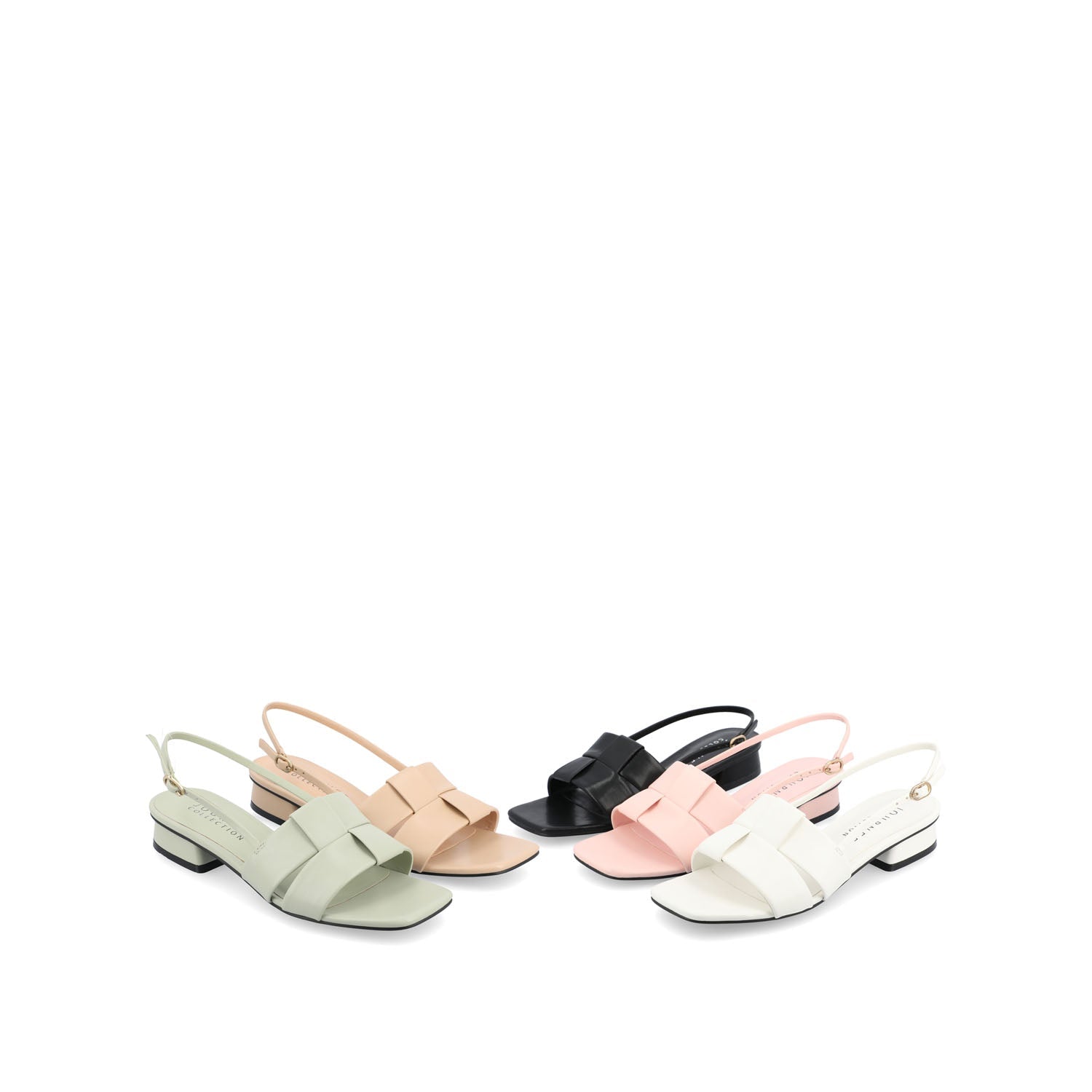 Journee TABATHA LOW BLOCK HEELS IN VEGAN LEATHER - Sage