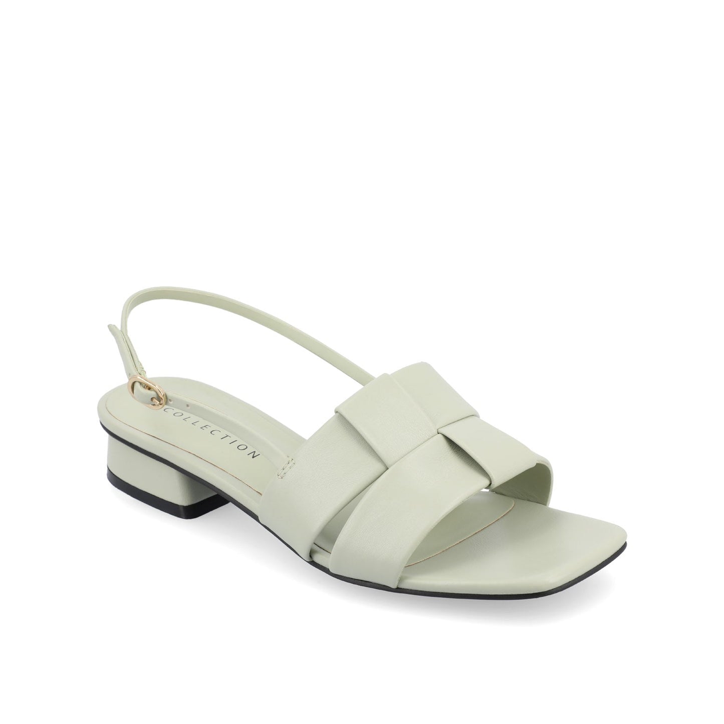 Journee TABATHA LOW BLOCK HEELS IN VEGAN LEATHER - Sage