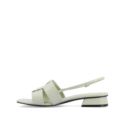 Journee TABATHA LOW BLOCK HEELS IN VEGAN LEATHER - Sage