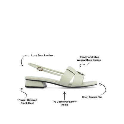 Journee TABATHA LOW BLOCK HEELS IN VEGAN LEATHER - Sage
