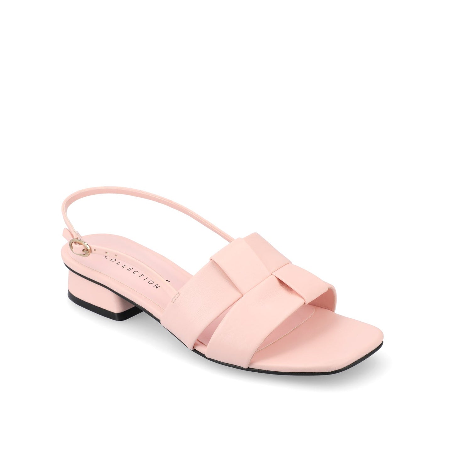 Journee TABATHA LOW BLOCK HEELS IN VEGAN LEATHER - Pink