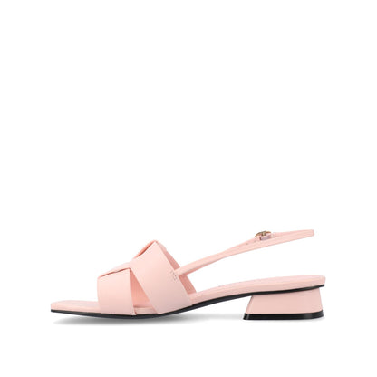 Journee TABATHA LOW BLOCK HEELS IN VEGAN LEATHER - Pink