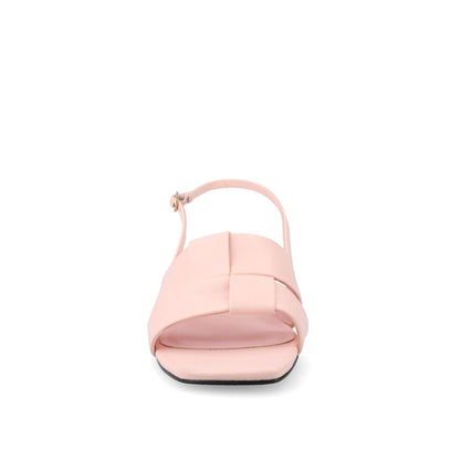 Journee TABATHA LOW BLOCK HEELS IN VEGAN LEATHER - Pink
