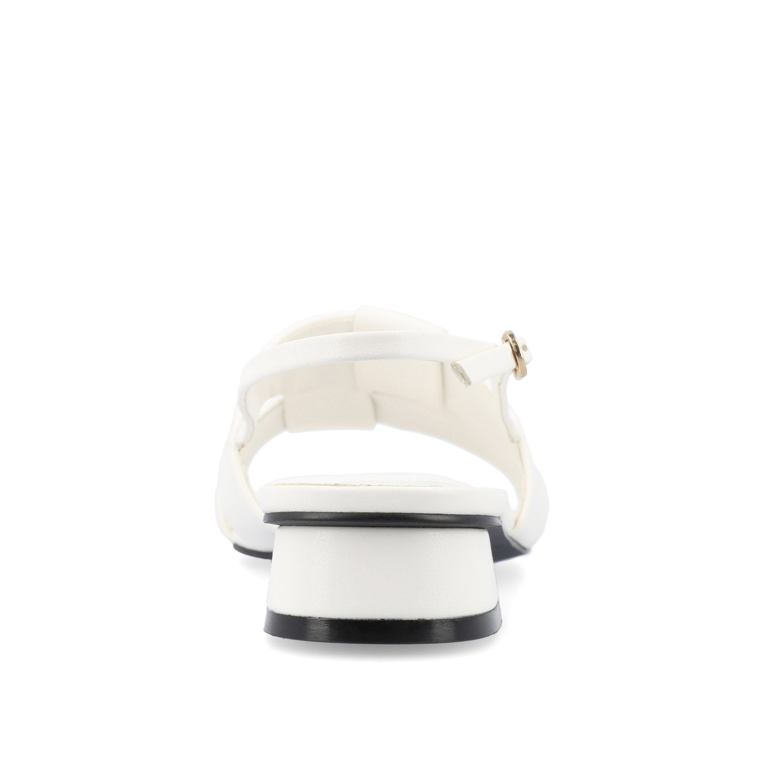 Journee TABATHA LOW BLOCK HEELS IN VEGAN LEATHER - White