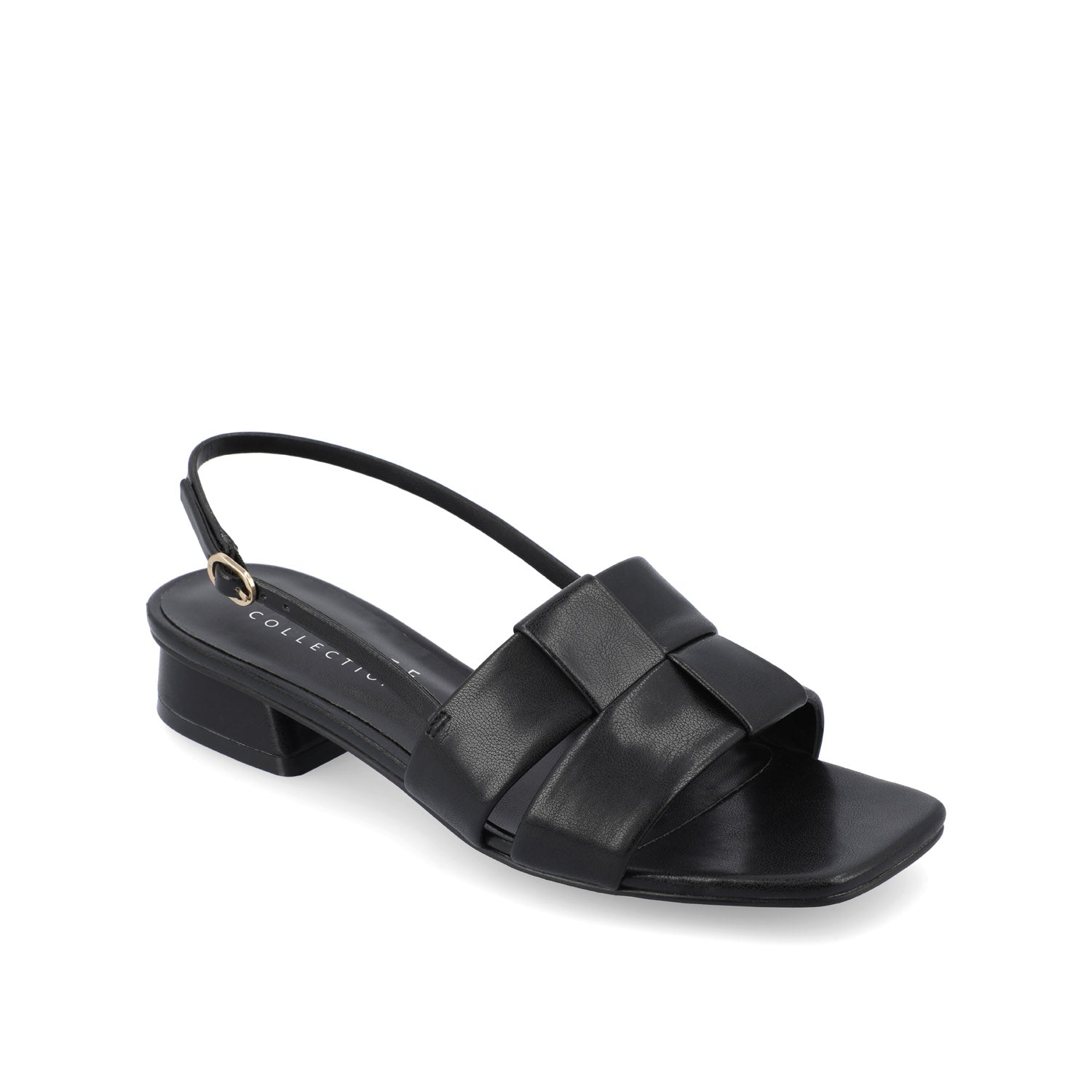 Journee TABATHA LOW BLOCK HEELS IN VEGAN LEATHER - Black