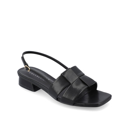 Journee TABATHA LOW BLOCK HEELS IN VEGAN LEATHER - Black