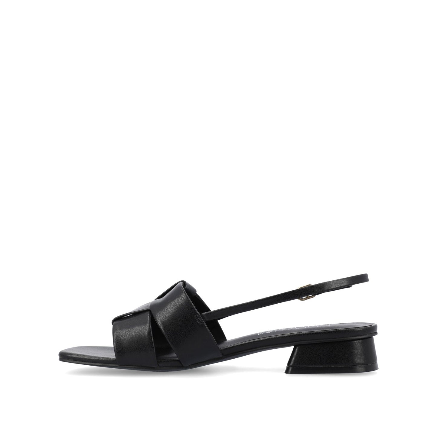 Journee TABATHA LOW BLOCK HEELS IN VEGAN LEATHER - Black