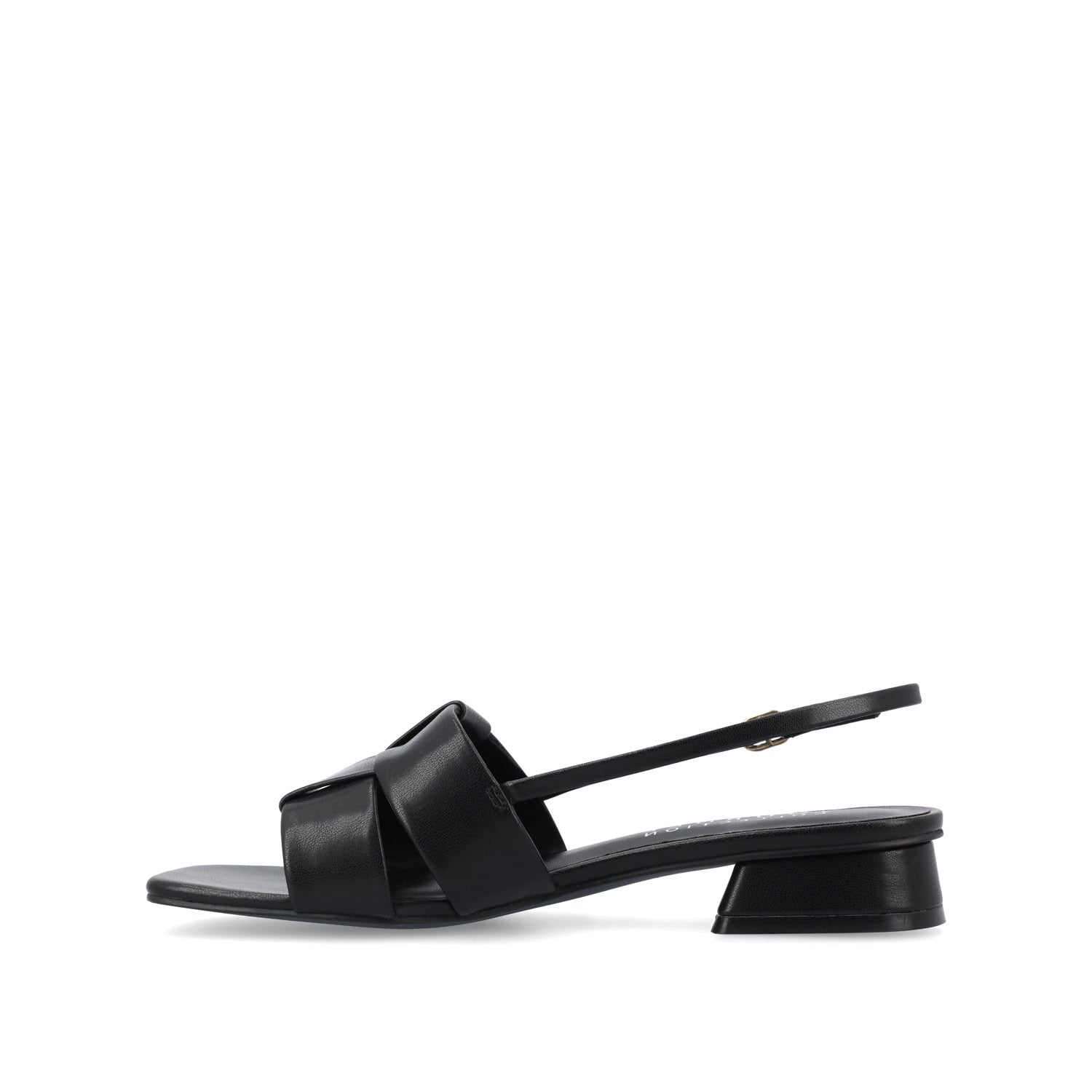 Journee TABATHA LOW BLOCK HEELS IN VEGAN LEATHER - Black