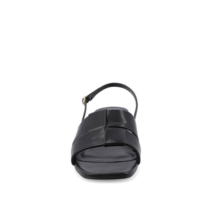 Journee TABATHA LOW BLOCK HEELS IN VEGAN LEATHER - Black