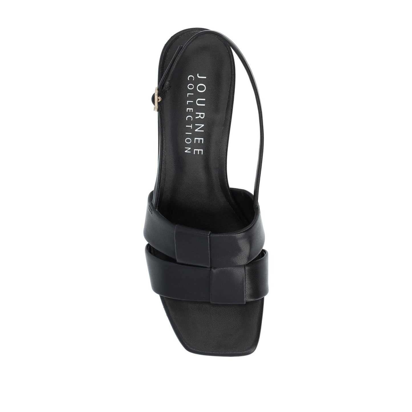 Journee TABATHA LOW BLOCK HEELS IN VEGAN LEATHER - Black