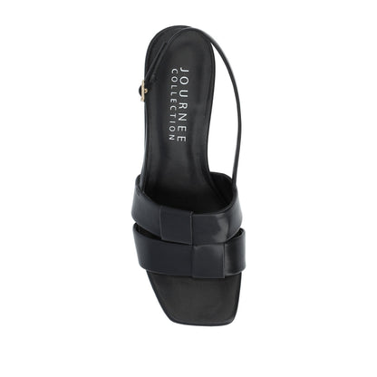 Journee TABATHA LOW BLOCK HEELS IN VEGAN LEATHER - Black