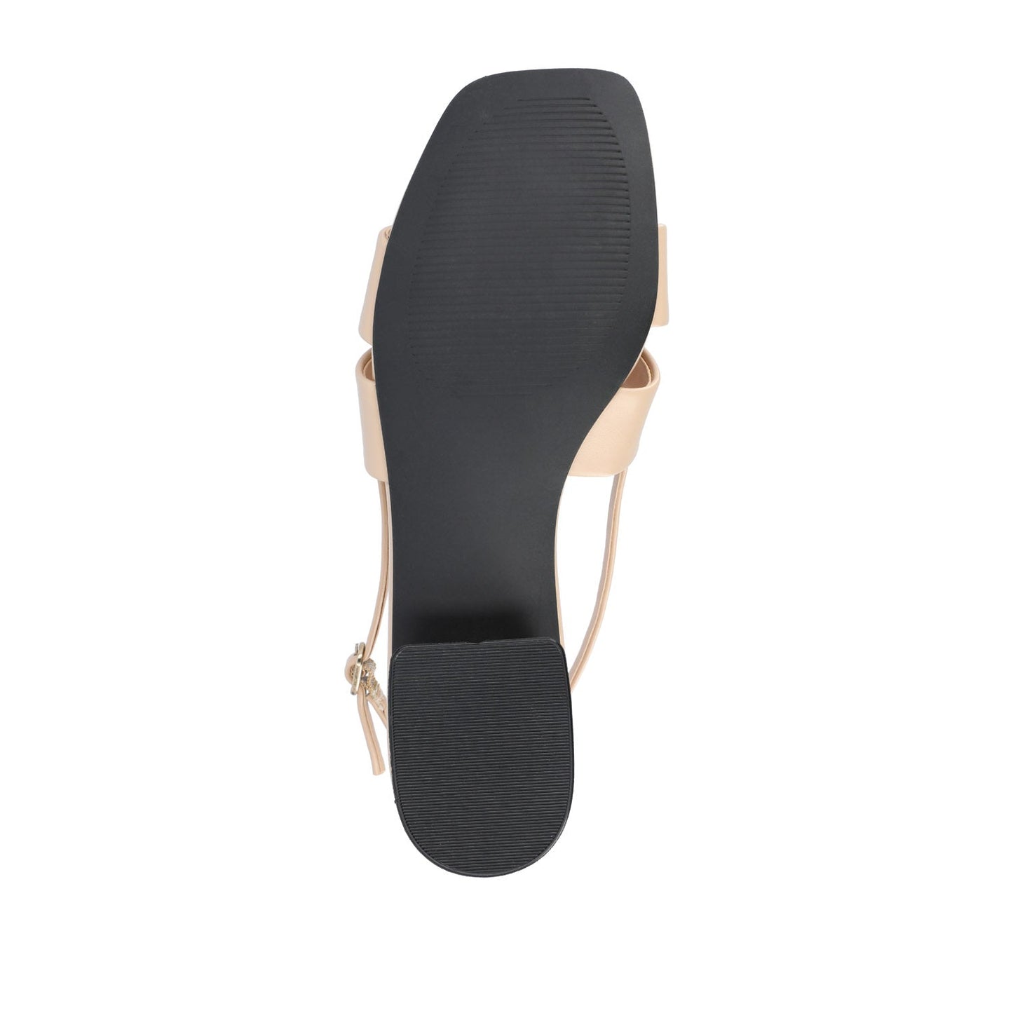 Journee TABATHA LOW BLOCK HEELS IN VEGAN LEATHER - Nude