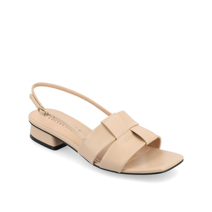 Journee TABATHA LOW BLOCK HEELS IN VEGAN LEATHER - Nude