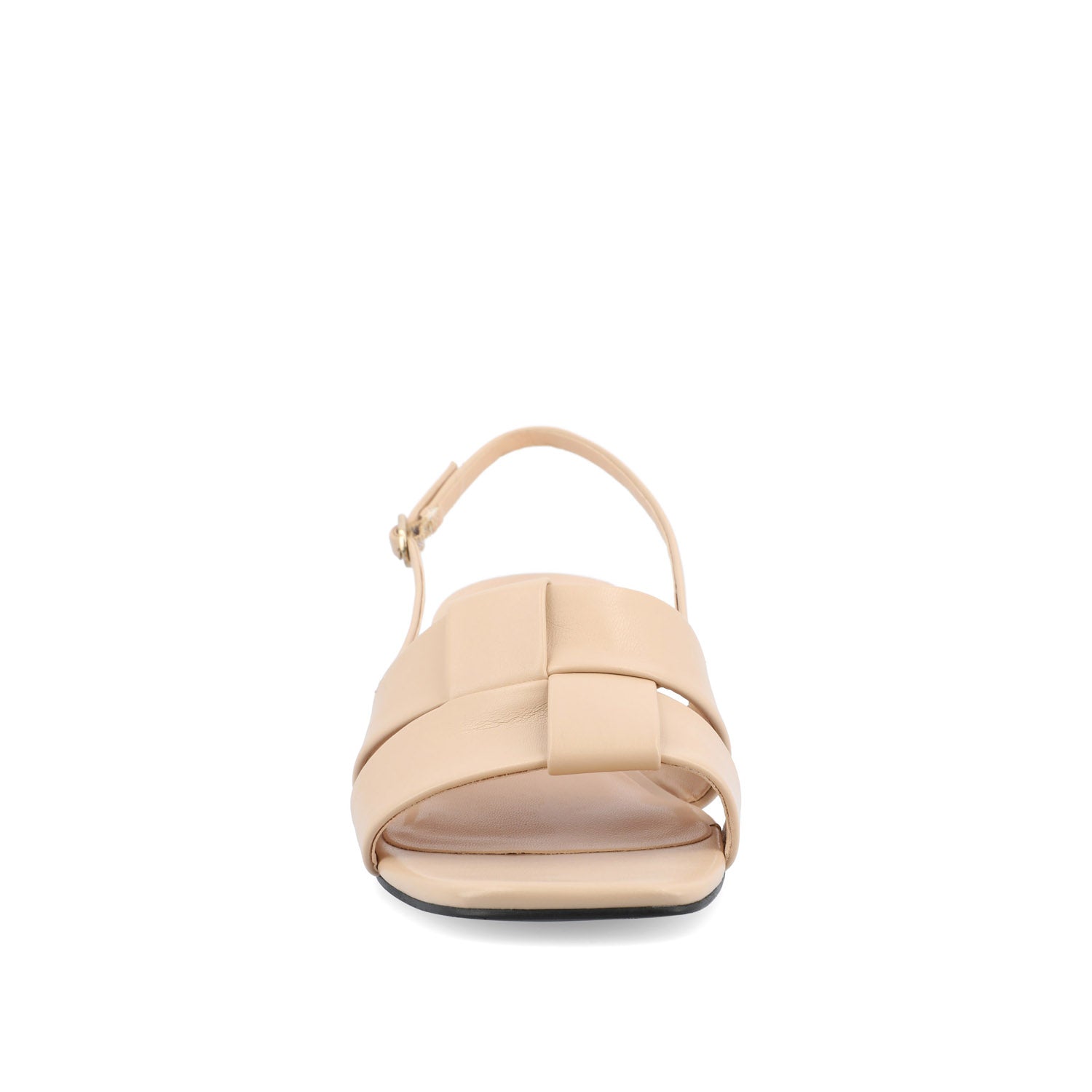 Journee TABATHA LOW BLOCK HEELS IN VEGAN LEATHER - Nude
