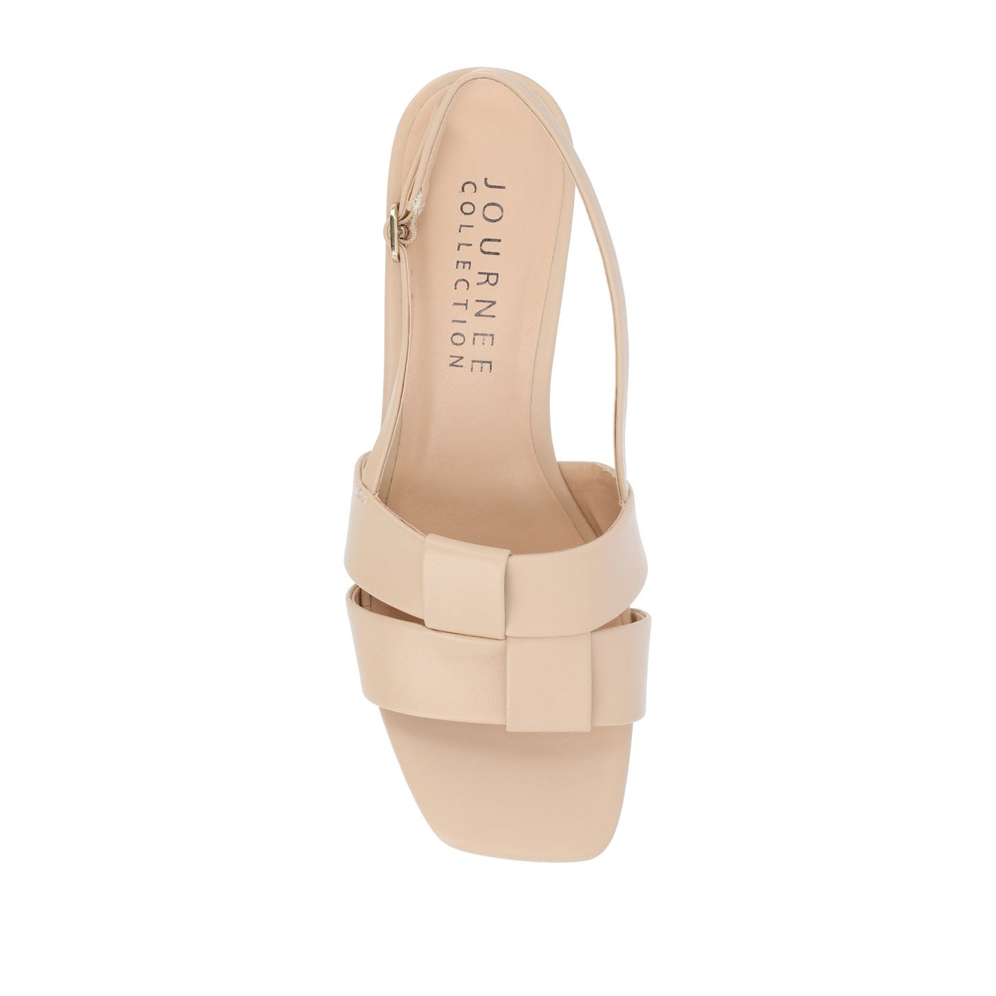 Journee TABATHA LOW BLOCK HEELS IN VEGAN LEATHER - Nude