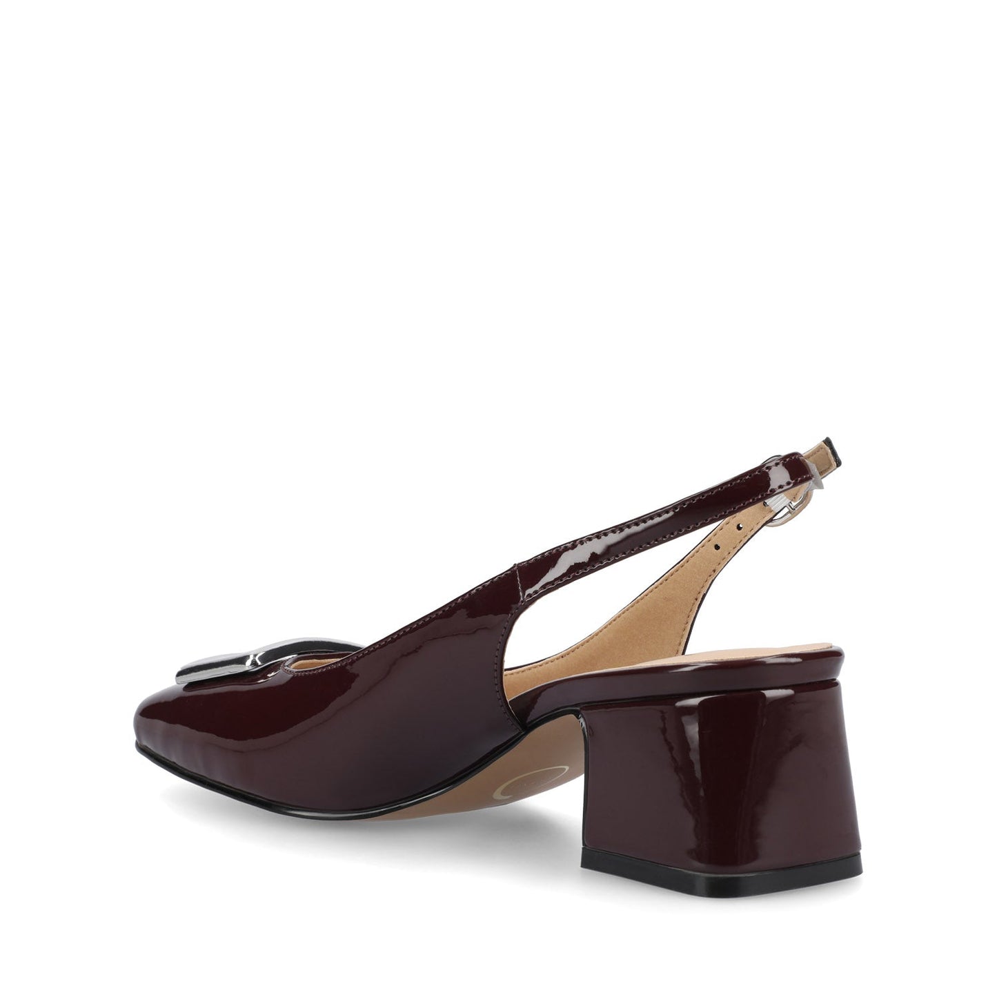 Journee EVERLEE SLINGBACK PUMP HEELS IN VEGAN LEATHER - Oxblood Nubuck