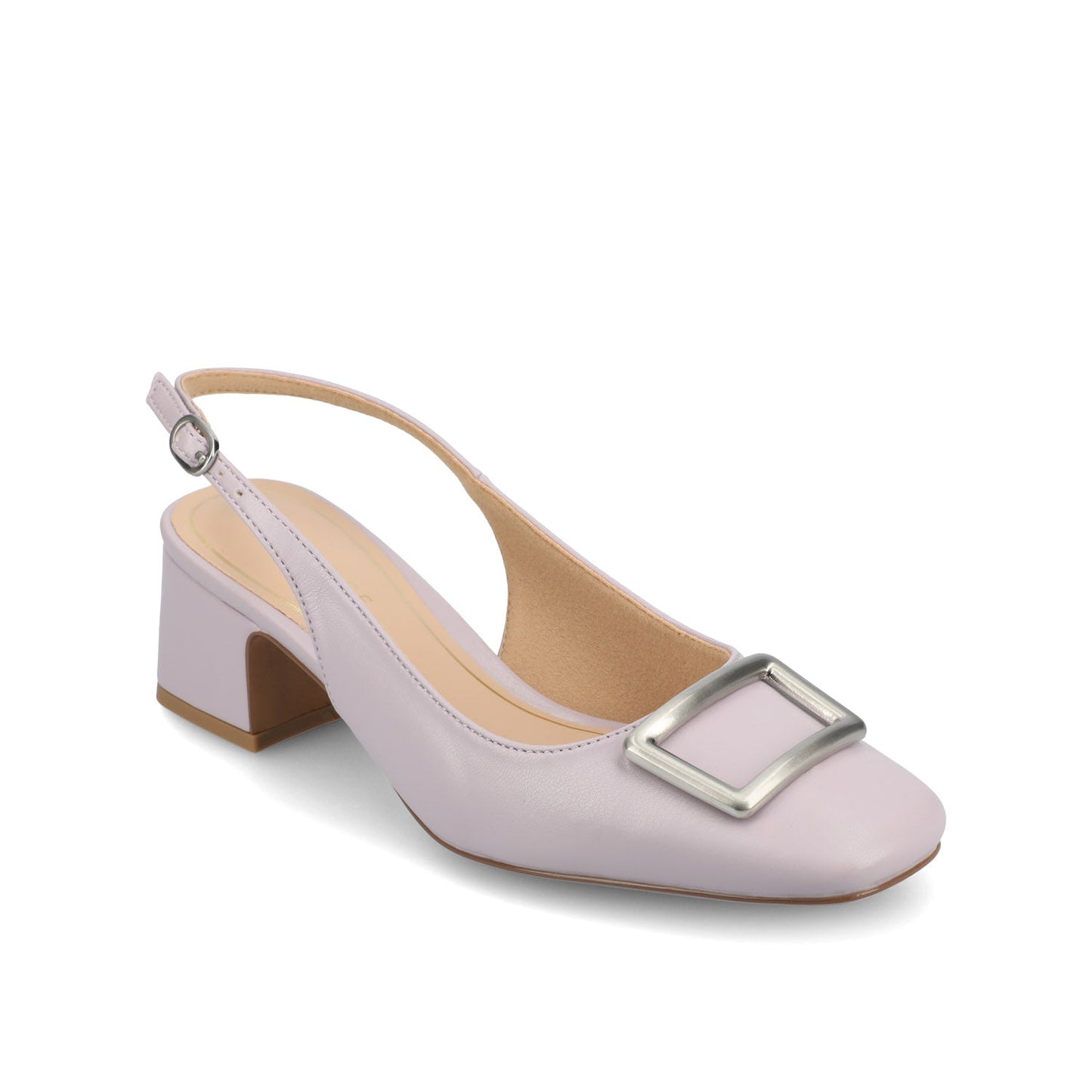 Journee EVERLEE SLINGBACK PUMP HEELS IN VEGAN LEATHER - Lilac