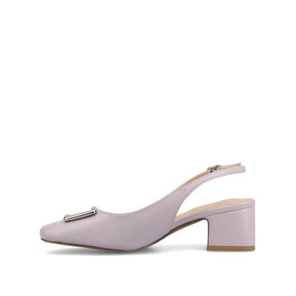 Journee EVERLEE SLINGBACK PUMP HEELS IN VEGAN LEATHER - Lilac