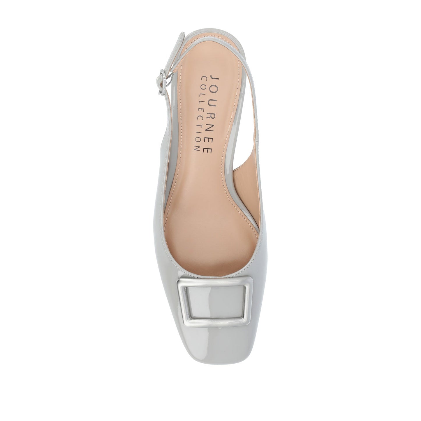 Journee EVERLEE SLINGBACK PUMP HEELS IN VEGAN LEATHER - Grey