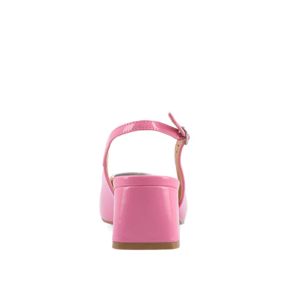 Journee EVERLEE SLINGBACK PUMP HEELS IN VEGAN LEATHER - Pink