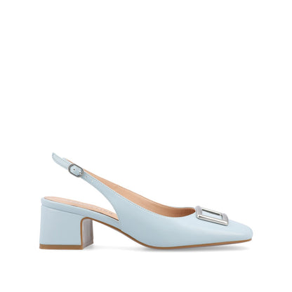 Journee EVERLEE SLINGBACK PUMP HEELS IN VEGAN LEATHER - Blue