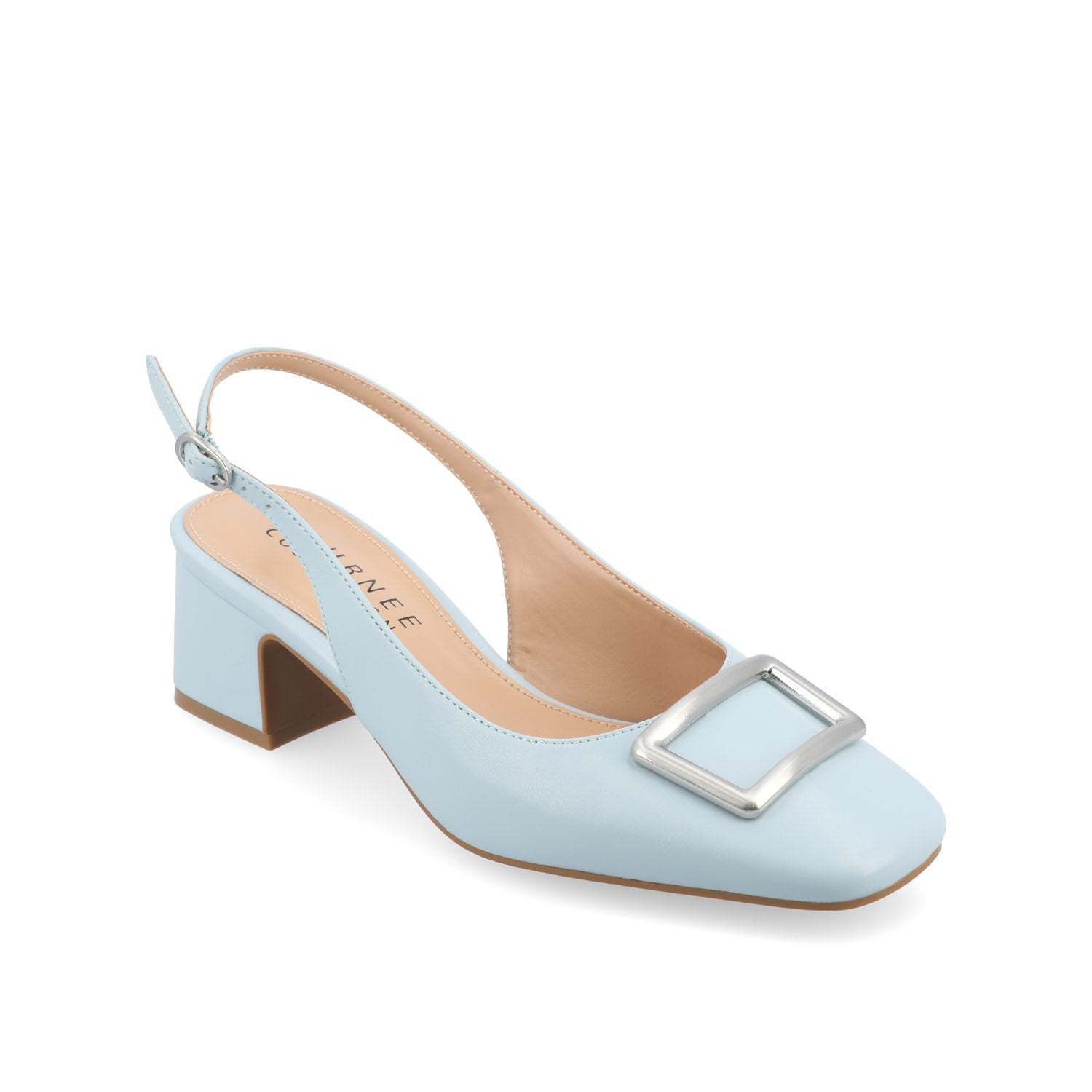 Journee EVERLEE SLINGBACK PUMP HEELS IN VEGAN LEATHER - Blue
