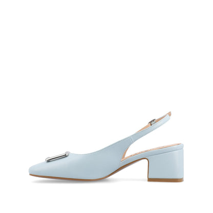 Journee EVERLEE SLINGBACK PUMP HEELS IN VEGAN LEATHER - Blue