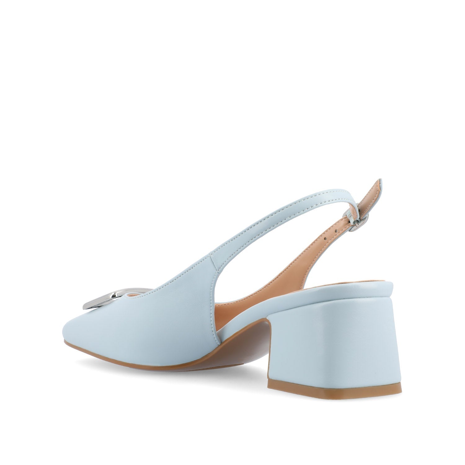 Journee EVERLEE SLINGBACK PUMP HEELS IN VEGAN LEATHER - Blue